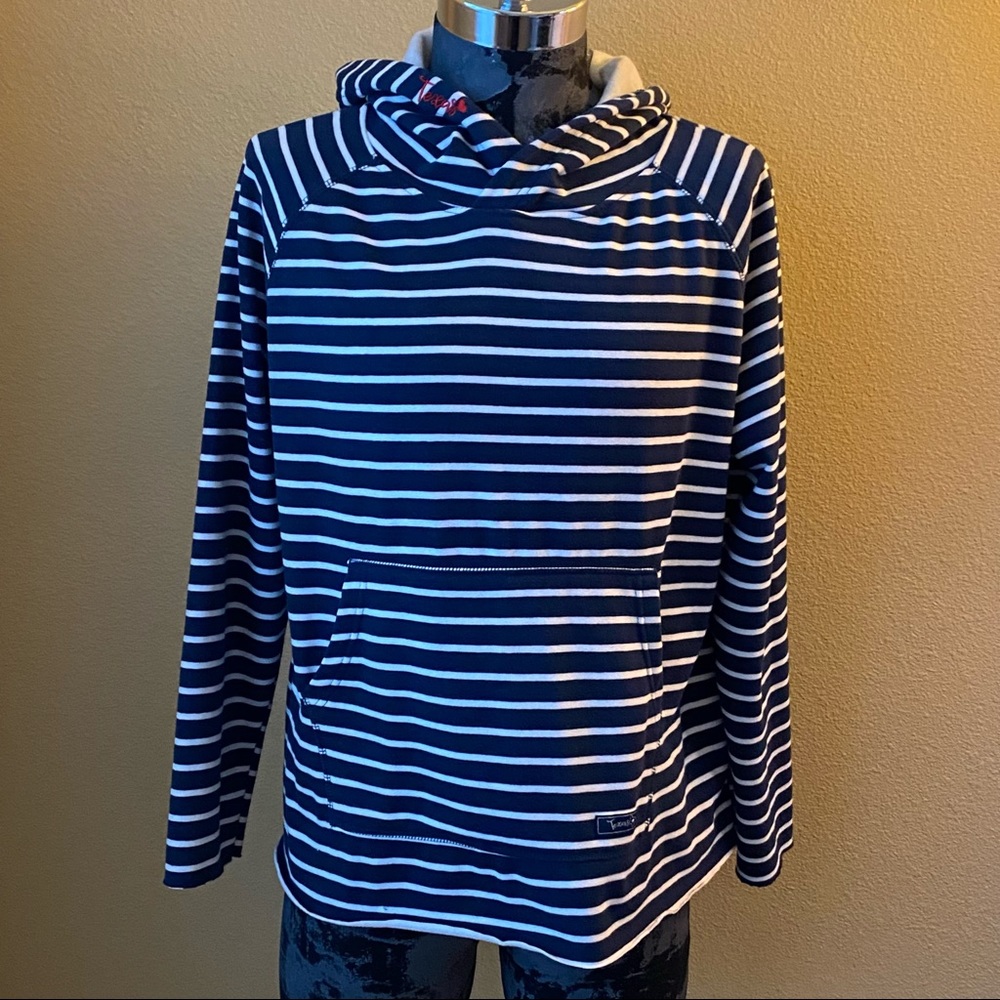 State of Mind Texas Navy and White Stripe Hoodie